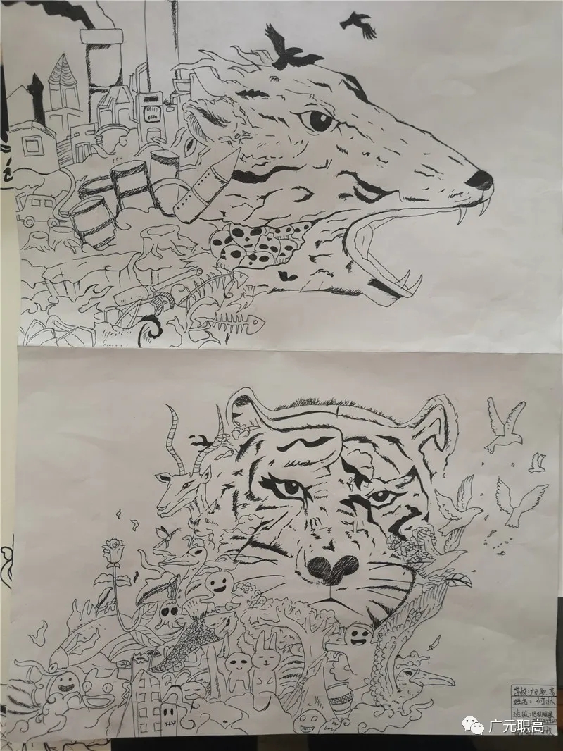 保护环境,市职高学子有“画”说